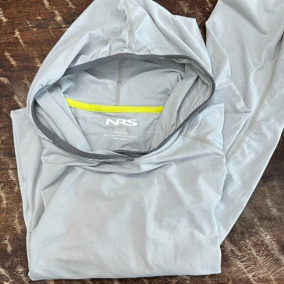 NRS H2Core Silkweight Hoodie Mens XXL Gray Sun Protection Paddle Kayak Hiking - Picture 6 of 10